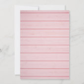 Roze houten slingerlichtjes groene bruidsdouche kaart (Achterkant)