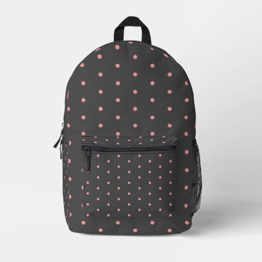 Roze & Houtskool Stippen Rugzak – Moderne Stijl (Voorkant)