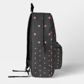 Roze & Houtskool Stippen Rugzak – Moderne Stijl (Links)