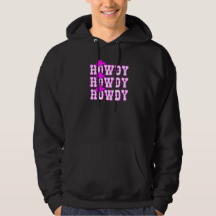 Roze Howdy Cow Girl Versleten Western Country Rod Hoodie