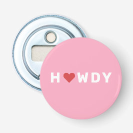 Roze HOWDY flesopener Button Flesopener