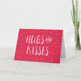 Roze hugs en Kisses | Hoorten | VALENTIJNSDAG Feestdagen Kaart