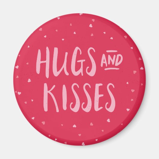 Roze hugs en Kisses | Hoorten | VALENTIJNSDAG Magneet (Voorkant)