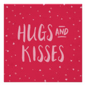Roze hugs en Kisses | Hoorten | VALENTIJNSDAG Poster (Voorkant)