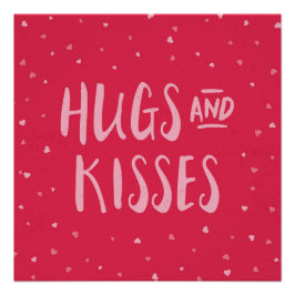 Roze hugs en Kisses | Hoorten | VALENTIJNSDAG Poster