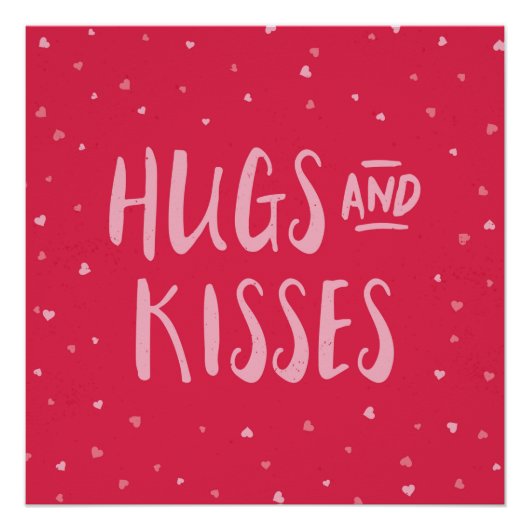 Roze hugs en Kisses | Hoorten | VALENTIJNSDAG Poster (Voorkant)