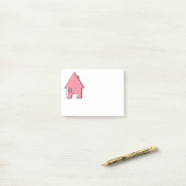 Roze Huis aanpasbare Realtor Post-it Notes (Op bureau)