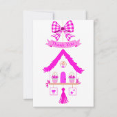 Roze huis Dank u Baby shower Bedankkaart (Voorkant)