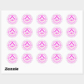 Roze huis Dank u Baby shower Ronde Sticker (Vel)