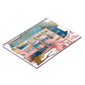 Roze huis duplex park waterverf illustratie notitieboek (Linkerzijde)