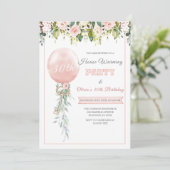 Roze Huis- en Verjaardagsfeest Affiche Sjabloon Kaart (Staand voorkant)