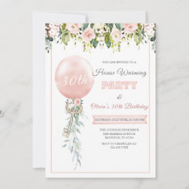 Roze Huis- en Verjaardagsfeest Template Kaart