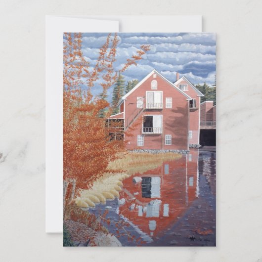 Roze huis in de herfst bedankkaart (Voorkant)