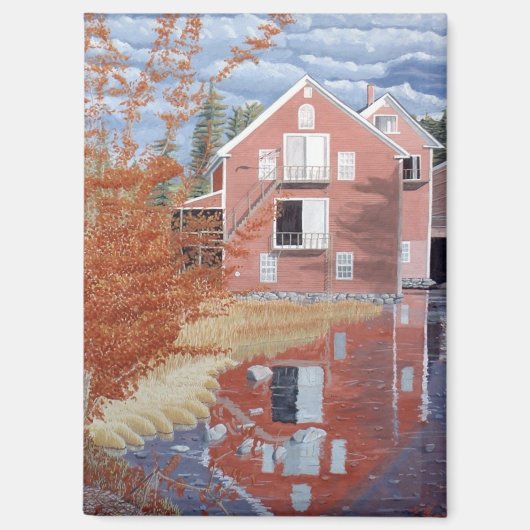 Roze huis in de herfst magneet (Voorkant)