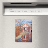 Roze huis in de herfst magneet (Insitu (Vaatwasser))