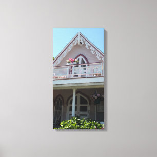 Roze Huis in Martha's Vineyard Canvas Afdruk