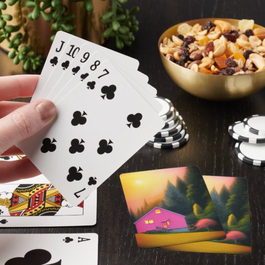 Roze Huis Pokerkaarten (Insitu)