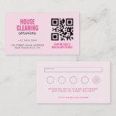 Roze Huis Schoonmaak Diensten QR Code Loyaliteit & Visitekaartje (Voorkant / Achterkant)