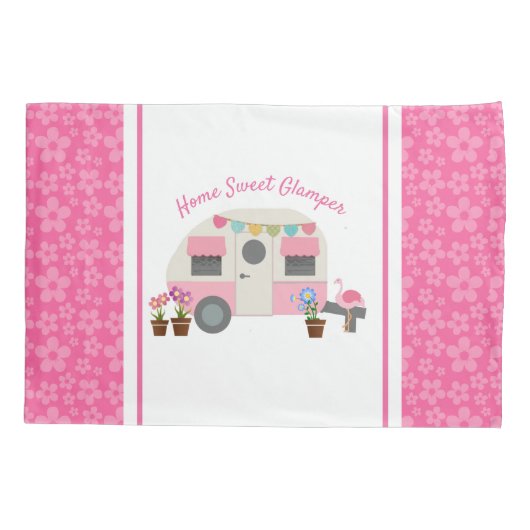 Roze Huis Sweet Glamper Kussensloop (Achterkant)