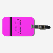 Roze Huis Van Design Met Naam Bagage Label