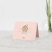 ROZE HUIS VAN GINGERBREAD BABYSHOWER BEDANKJE BEDANKKAART (Achterkant)