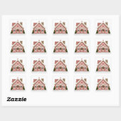 Roze huis van peperkoek vierkante sticker (Vel)