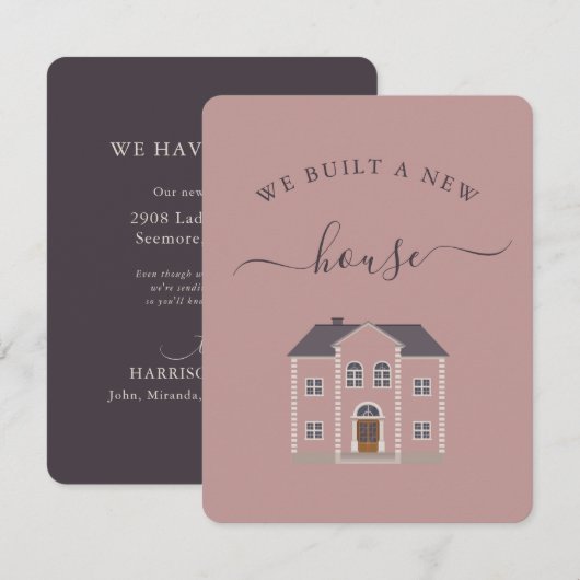Roze huis We hebben een nieuwe huisaankondiging ge (Voorkant / Achterkant)