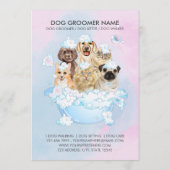 Roze Huisdier Groomer Zittende Hond Kat Spa Prijsl Menu (Achterkant)