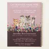 Roze huisdier kat zit trimmer salon service planner (Achterkant)