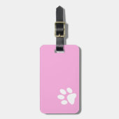roze huisdier pootafdruk bagagelabel (Voorkant verticaal)