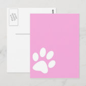 roze huisdier pootafdruk briefkaart (Voorkant / Achterkant)