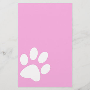 roze huisdier pootafdruk briefpapier