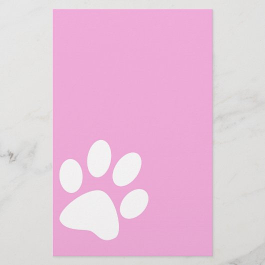 roze huisdier pootafdruk briefpapier (Voorkant)
