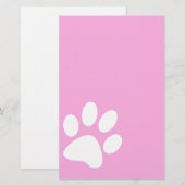 roze huisdier pootafdruk briefpapier (Voorkant / Achterkant)