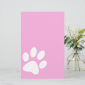 roze huisdier pootafdruk briefpapier (Staand voorkant)