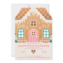 Roze Huisje van Gemberkoek Versieren Feestje