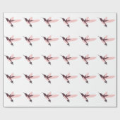 Roze Hummingbird Cadeaupapier (Vlak)