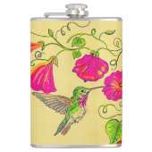 Roze Hummingbird Flask Heupfles (Voorkant)