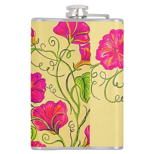 Roze Hummingbird Flask Heupfles (Achterkant)