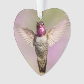 Roze Hummingbird Monogram Naam Ornament (voorkant)