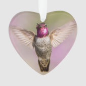 Roze Hummingbird Monogram Naam Ornament (voorkant)