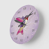 Roze Hummingbird Ronde Klok (Hoek)