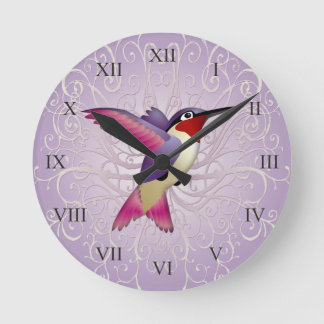 Roze Hummingbird Ronde Klok