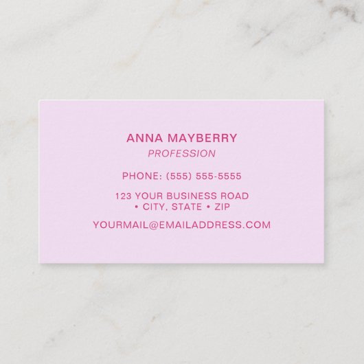 Roze Hummingbird Visitekaartje (Achterkant)