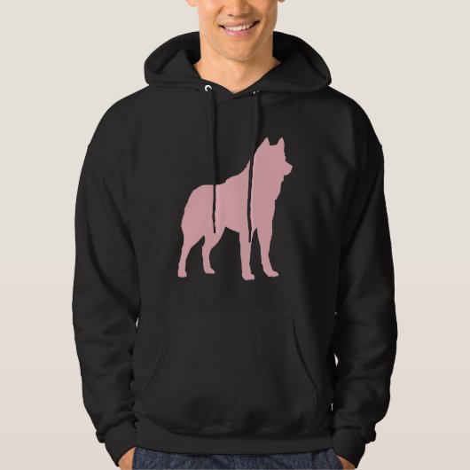 Roze Husky Silhouet Hoodie (Voorkant)