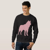 Roze Husky Silhouet Trui (Voorkant volledig)