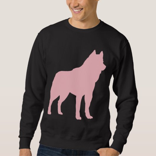 Roze Husky Silhouet Trui (Voorkant)