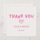 Roze Huwelijk Bedankkaart Feestdagenkaart (Voorkant / Achterkant)