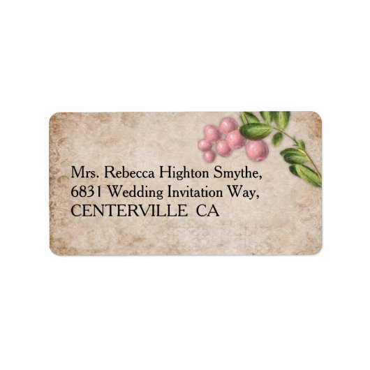  roze huwelijk etiket (Voorkant)