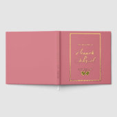 Roze huwelijk gastenboek (Volledig)